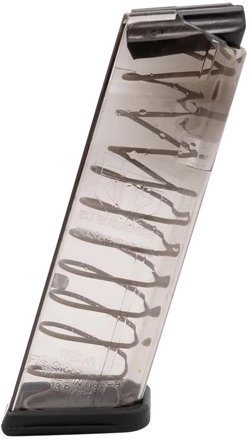 ETS Group GLK21 Pistol Mags 13rd 45 ACP Compatible w/ Glock 21/30/41 Clear Polymer