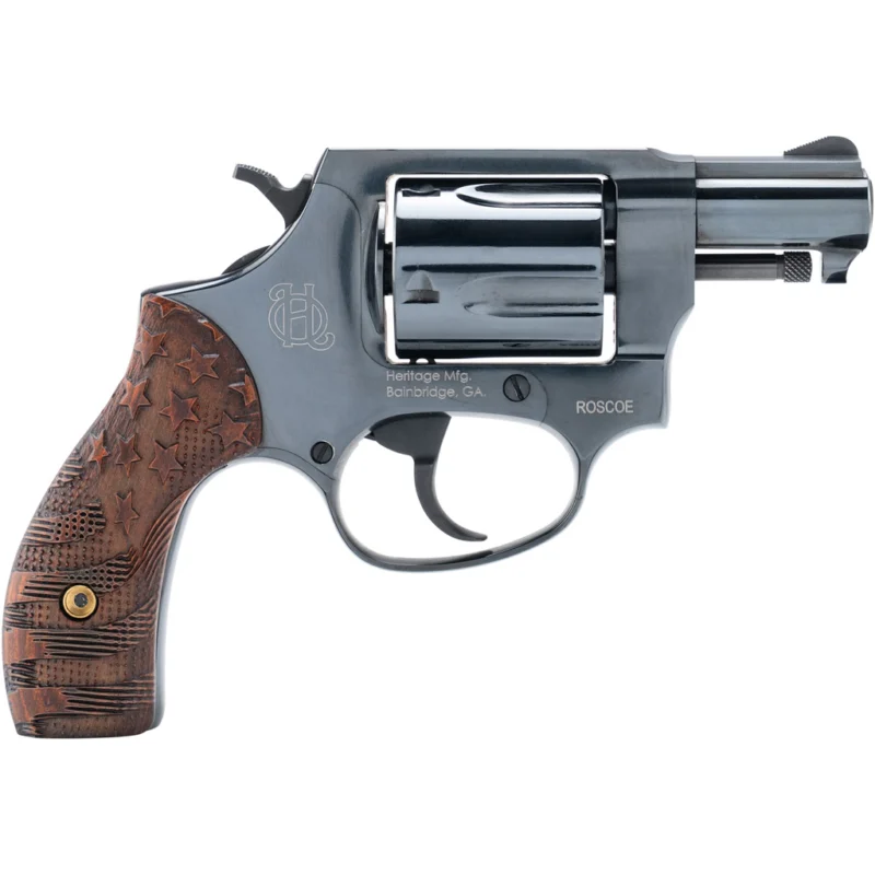 Heritage Roscoe Revolver 38 Spl. 2" Black w/US Flag Wood Grip 5 rd. - Image 2