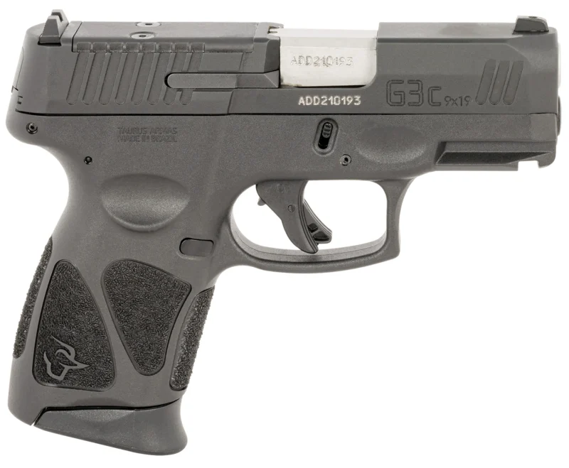 Taurus 1G3CP9312X10 G3C 9mm Luger 10+1 3.26" Matte Stainless Steel Barrel, Matte Black Tenifer Optic Cut/Serrated Slide, Black Polymer Frame w/Picatinny Rail, Black Polymer Grips