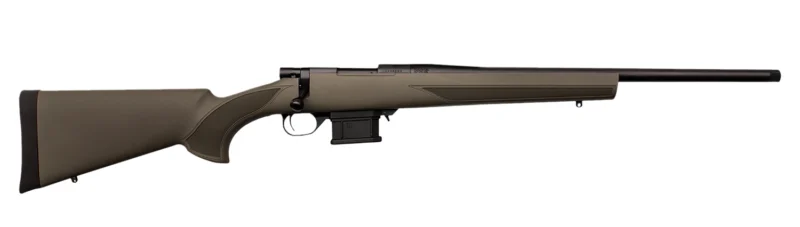Howa HMACF6ARCGYTH 1500 Mini Action 6mm ARC 20" Black Carbon Fiber Threaded Barrel, Black Drilled & Tapped Steel Receiver, Fixed HTI Green Synthetic Stock