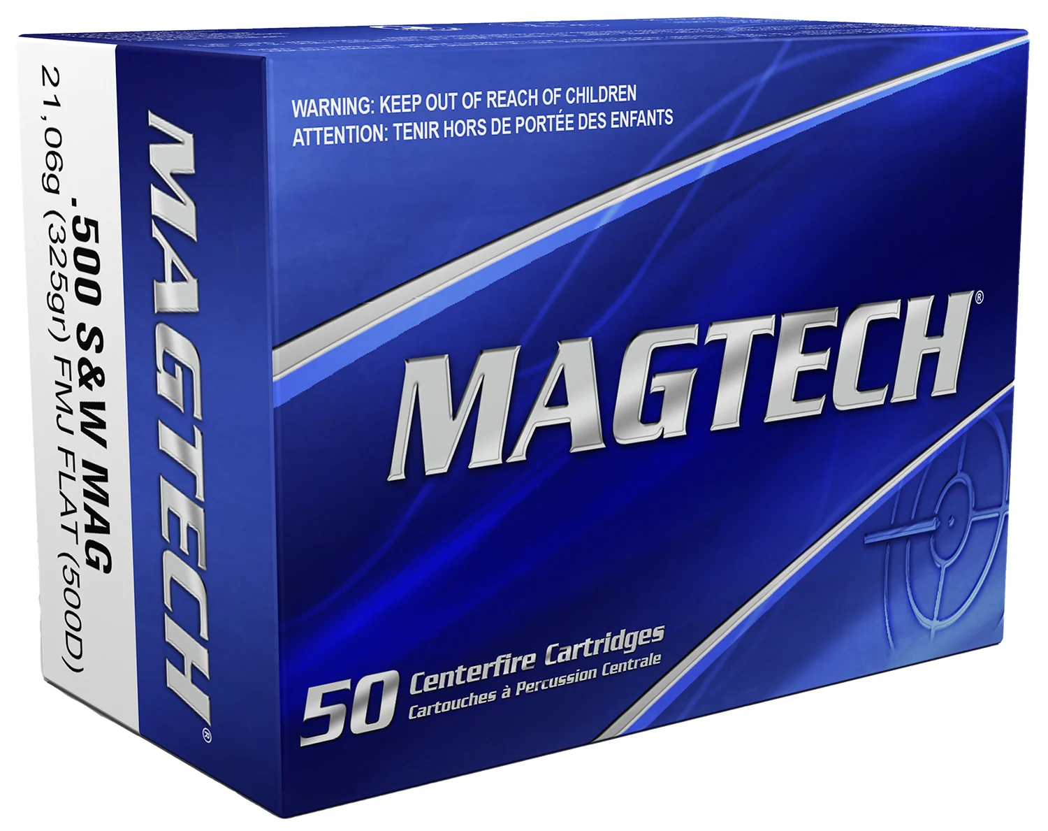 Magtech 500D Range/Training 500S&WMag 325gr Full Metal Jacket Flat Nose 20 Per Box/25 Case